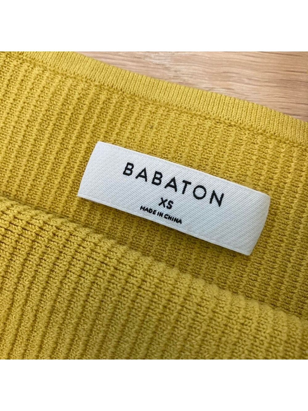 BABATON SCULPT KNIT TANK in MUSTARD, XS - Picture 4 of 6